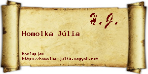Homolka Júlia névjegykártya